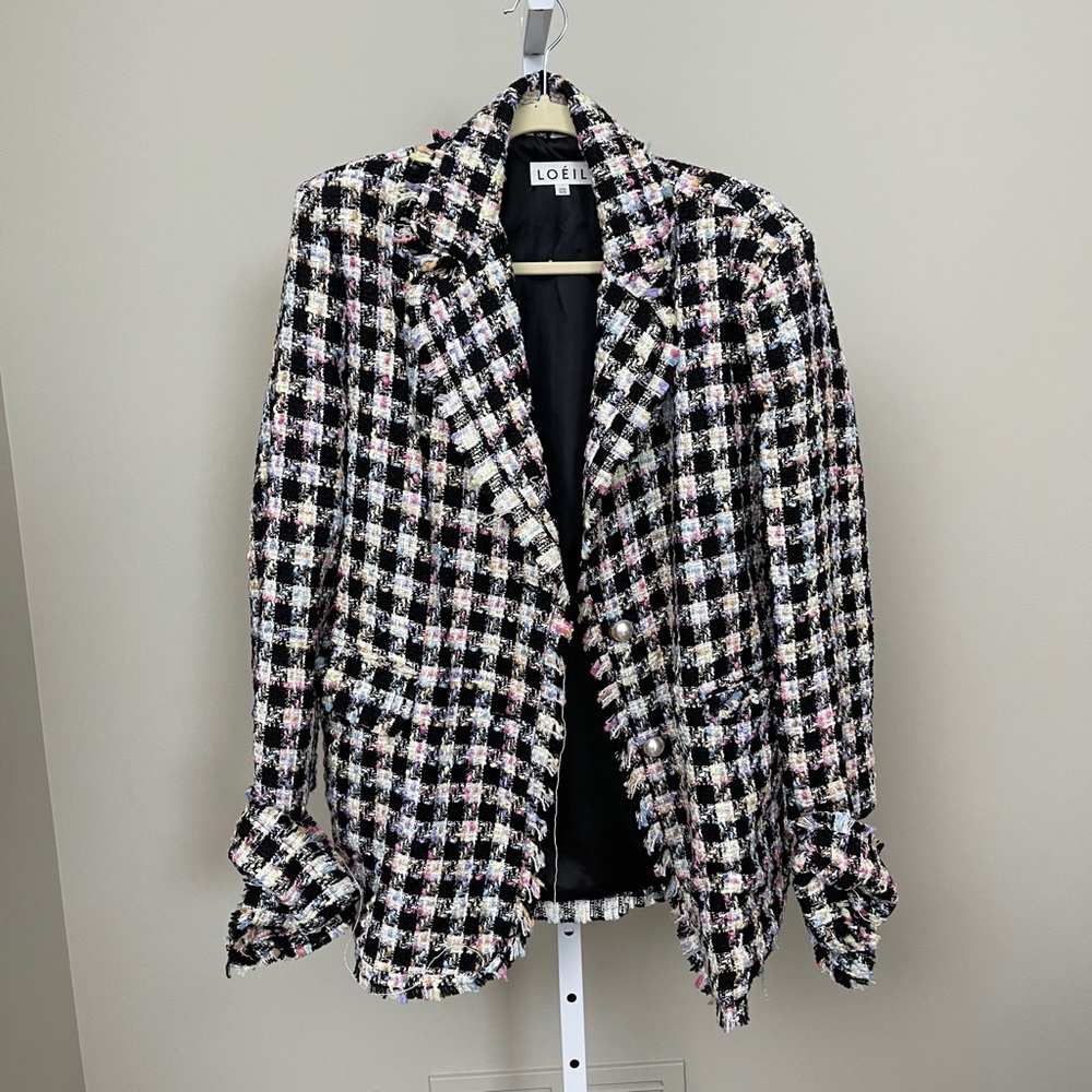 LOEIL multi color tweed jacket
